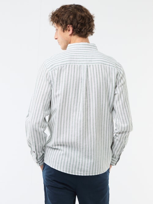 Camicia a righe in lino e cotone - Kiabi Camicia a righe in lino e cotone - Kiabi