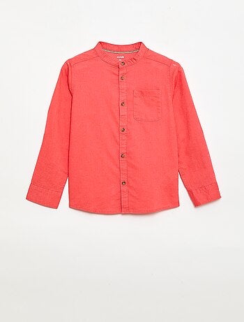 Camicia a righe in misto lino