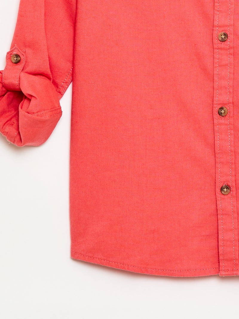 Camicia a righe in misto lino Arancione - Kiabi
