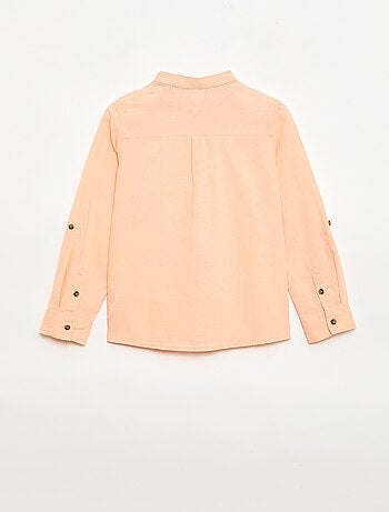 Camicia a righe in misto lino