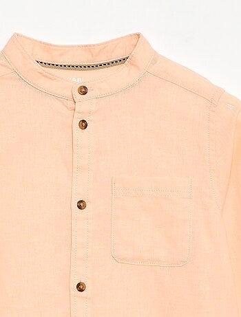 Camicia a righe in misto lino