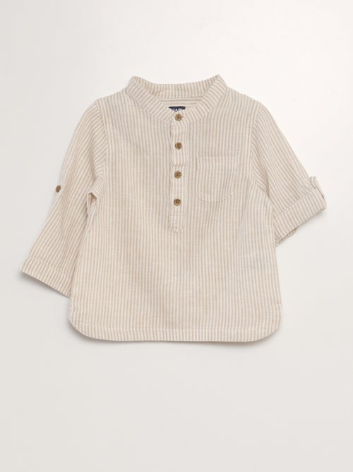 Camicia a righe in misto lino - Kiabi