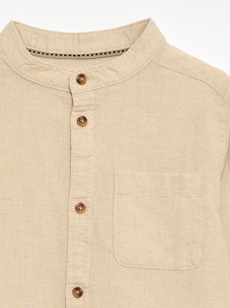 Camicia a righe in misto lino Bianco - Kiabi