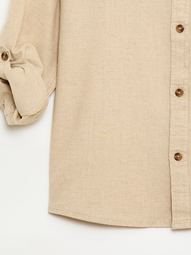 Camicia a righe in misto lino Bianco - Kiabi