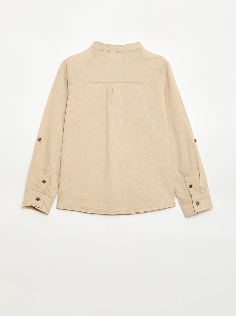 Camicia a righe in misto lino Bianco - Kiabi