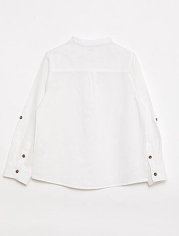 Camicia a righe in misto lino