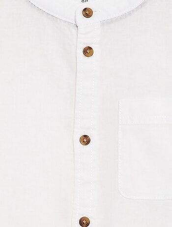 Camicia a righe in misto lino