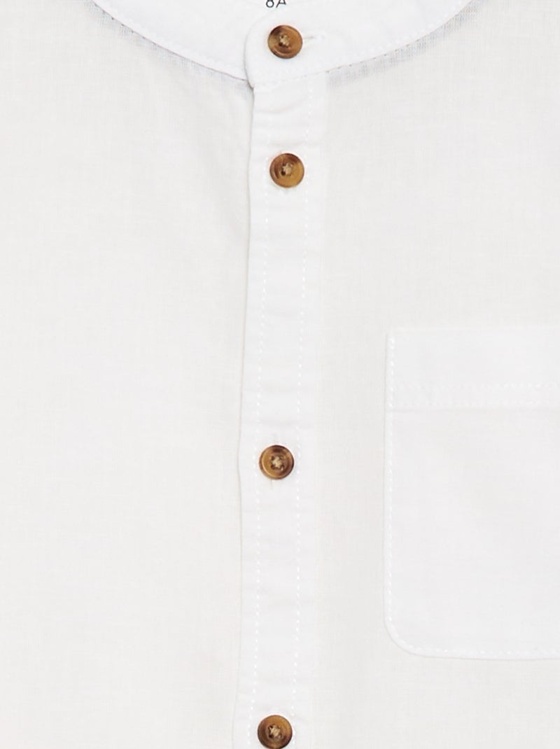 Camicia a righe in misto lino Bianco - Kiabi