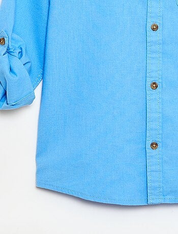 Camicia a righe in misto lino