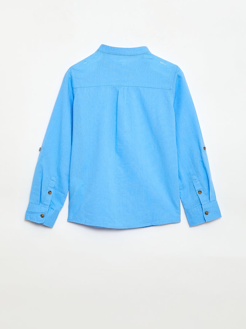 Camicia a righe in misto lino Blu - Kiabi