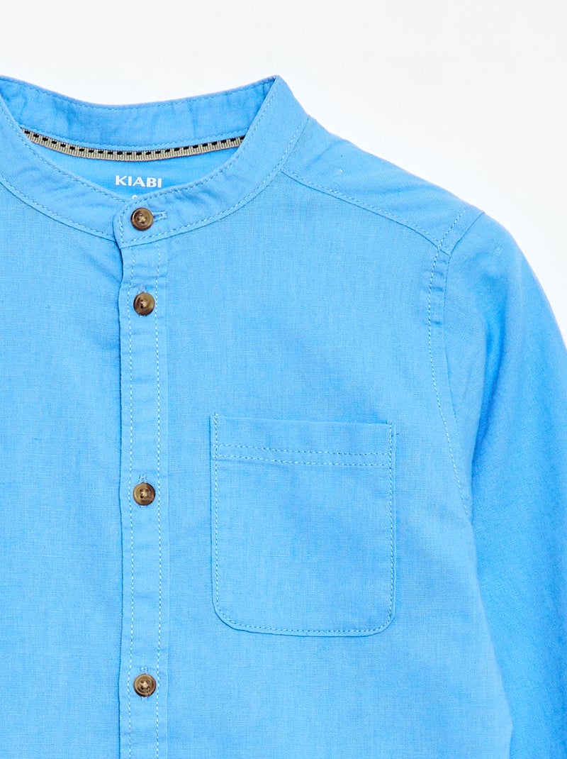 Camicia a righe in misto lino Blu - Kiabi