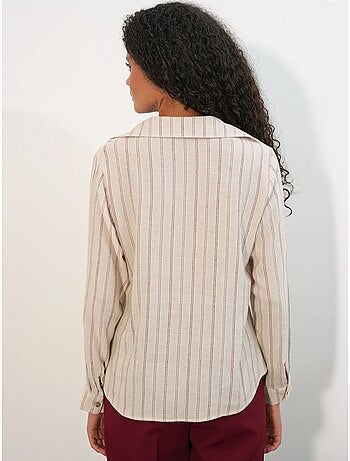 Camicia a righe in misto lino con dettaglio a laccetto bdart