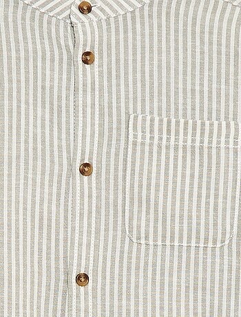 Camicia a righe in misto lino