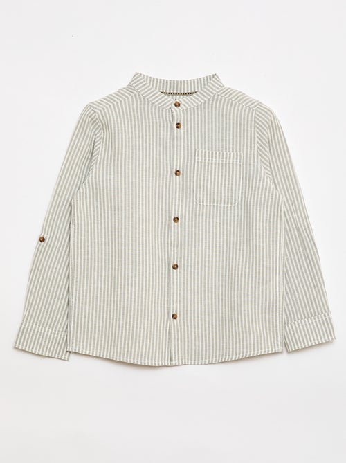 Camicia a righe in misto lino - Kiabi Camicia a righe in misto lino - Kiabi