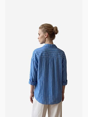 Camicia a righe in popeline con bottoni my fashion