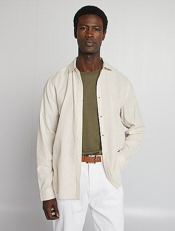 Camicia a righe in seersucker