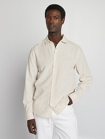 Camicia a righe in seersucker