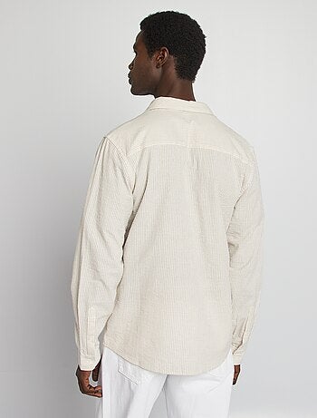 Camicia a righe in seersucker