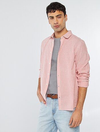 Camicia a righe in seersucker