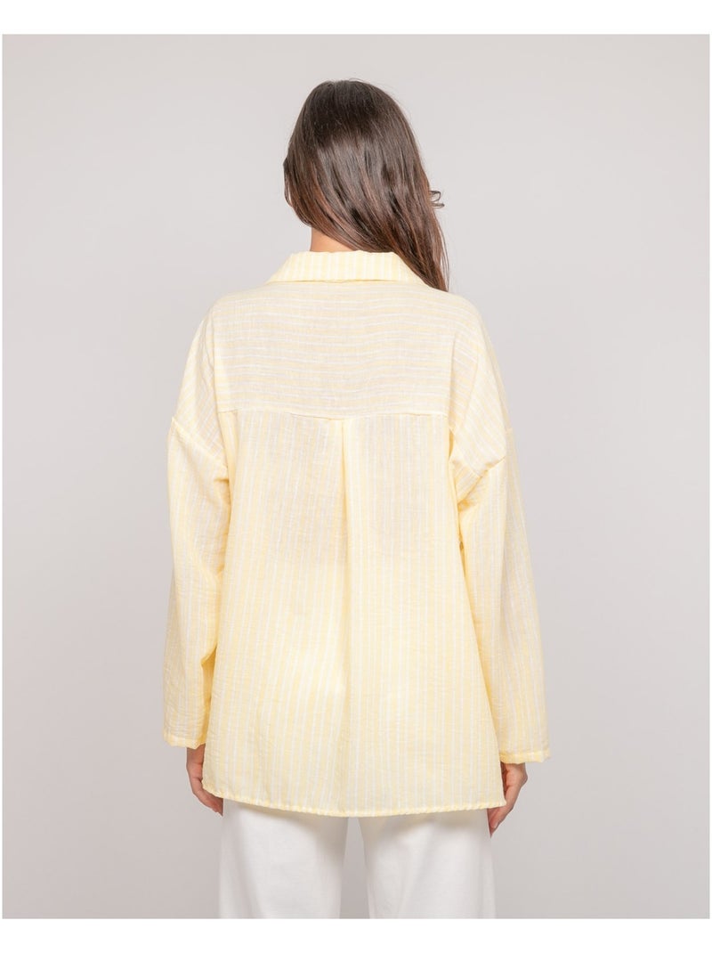 Camicia a righe OMANE Giallo - Kiabi