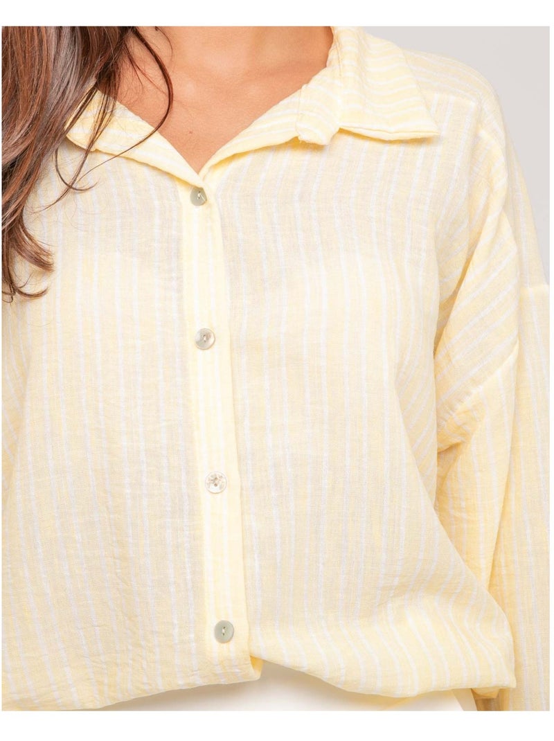 Camicia a righe OMANE Giallo - Kiabi