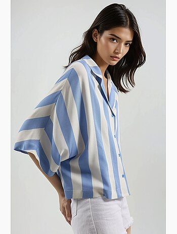 Camicia a righe relaxed fit con abbottonatura busem