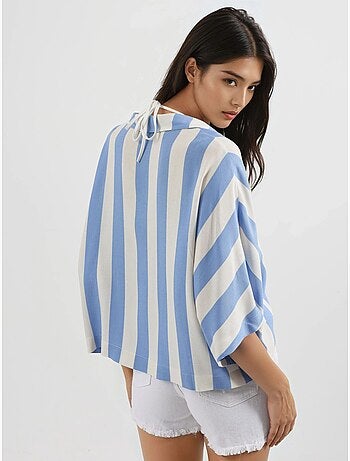 Camicia a righe relaxed fit con abbottonatura busem