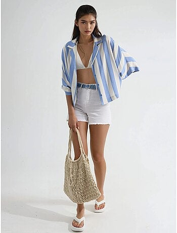 Camicia a righe relaxed fit con abbottonatura busem