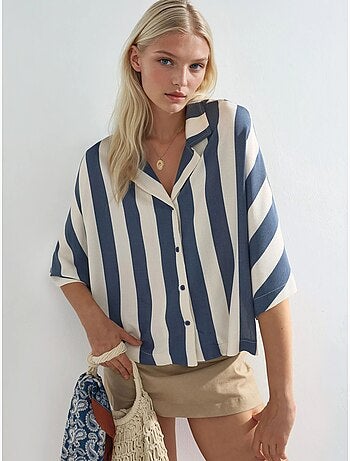 Camicia a righe relaxed fit con abbottonatura busem