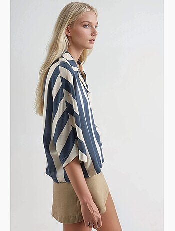 Camicia a righe relaxed fit con abbottonatura busem