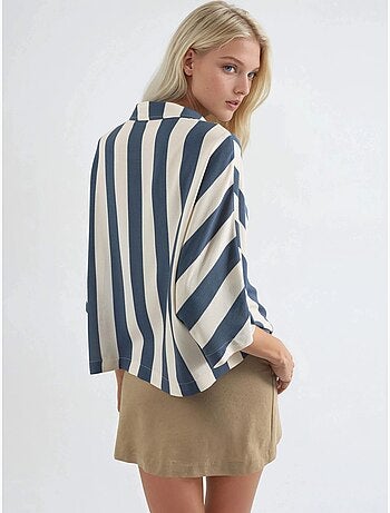 Camicia a righe relaxed fit con abbottonatura busem