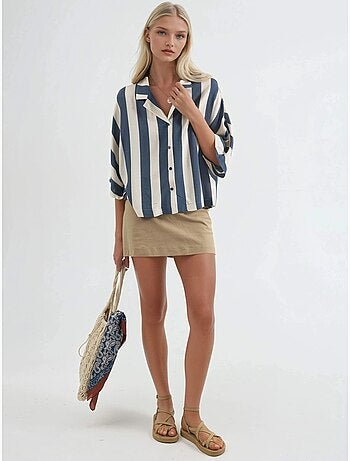 Camicia a righe relaxed fit con abbottonatura busem