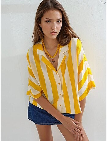Camicia a righe relaxed fit con abbottonatura busem