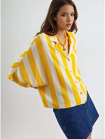 Camicia a righe relaxed fit con abbottonatura busem