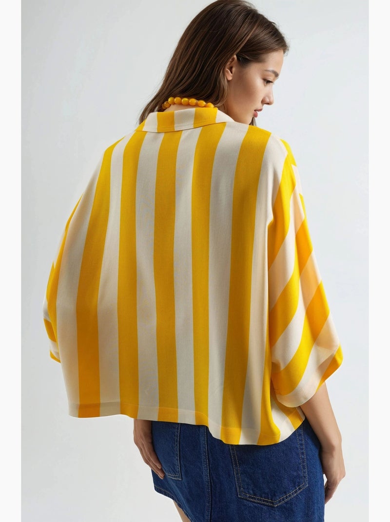 Camicia a righe relaxed fit con abbottonatura busem Giallo limone - Kiabi