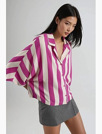Camicia a righe relaxed fit con abbottonatura busem
