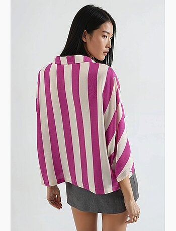 Camicia a righe relaxed fit con abbottonatura busem