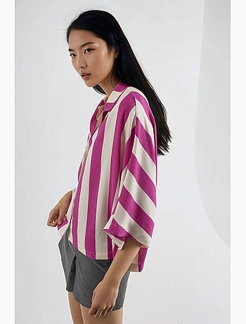 Camicia a righe relaxed fit con abbottonatura busem