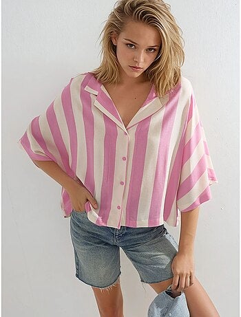 Camicia a righe relaxed fit con abbottonatura busem