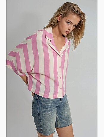 Camicia a righe relaxed fit con abbottonatura busem