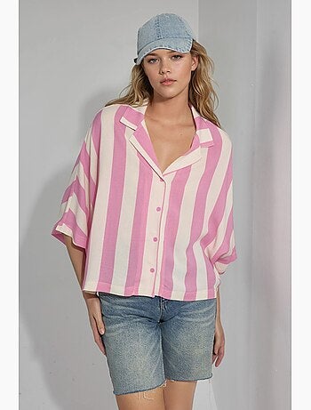 Camicia a righe relaxed fit con abbottonatura busem