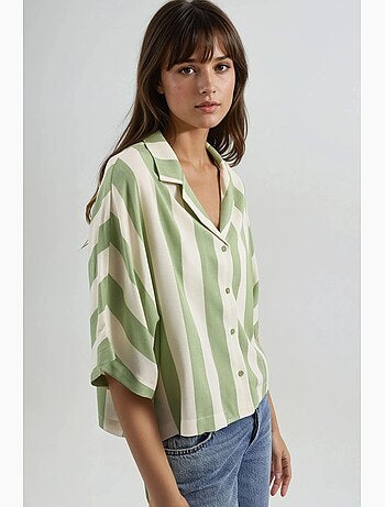 Camicia a righe relaxed fit con abbottonatura busem