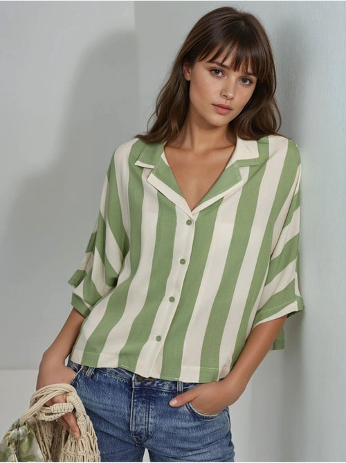 Camicia a righe relaxed fit con abbottonatura busem - Kiabi Camicia a righe relaxed fit con abbottonatura busem - Kiabi