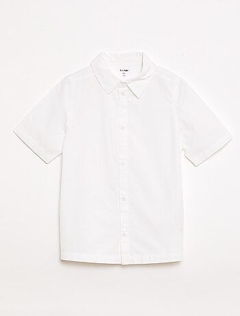 Camicia a tinta unita a maniche corte