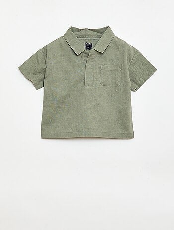 Camicia a tinta unita a maniche corte