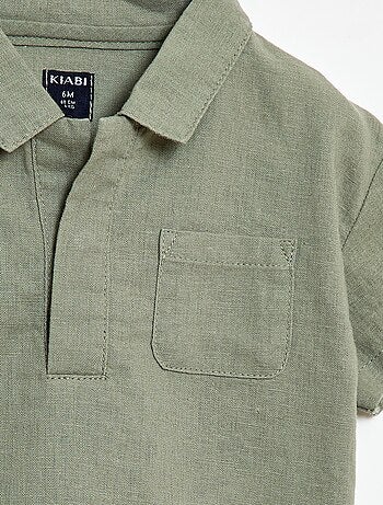 Camicia a tinta unita a maniche corte