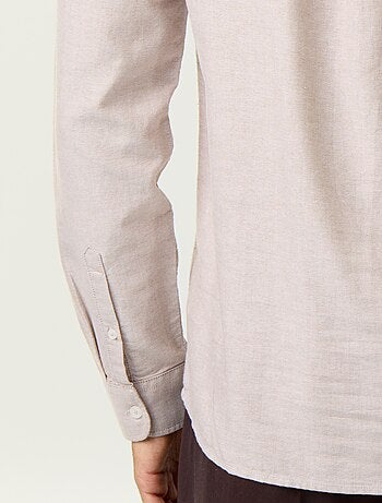 Camicia a tinta unita con colletto alla coreana