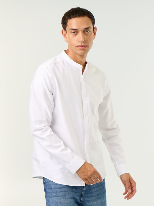 Camicia a tinta unita con colletto alla coreana - Kiabi