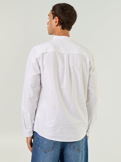 Camicia a tinta unita con colletto alla coreana - Kiabi