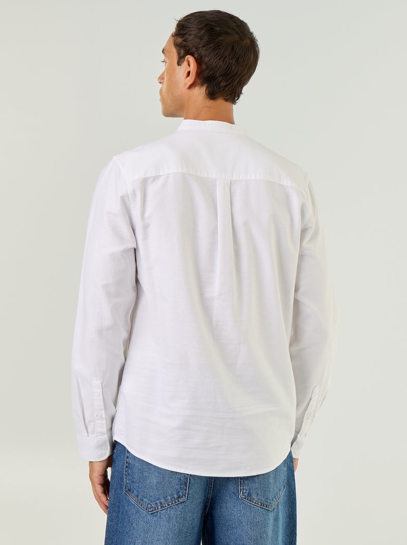 Camicia a tinta unita con colletto alla coreana Bianco - Kiabi